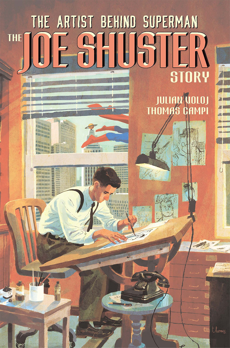 The cover art for The Joe Shuster Story.